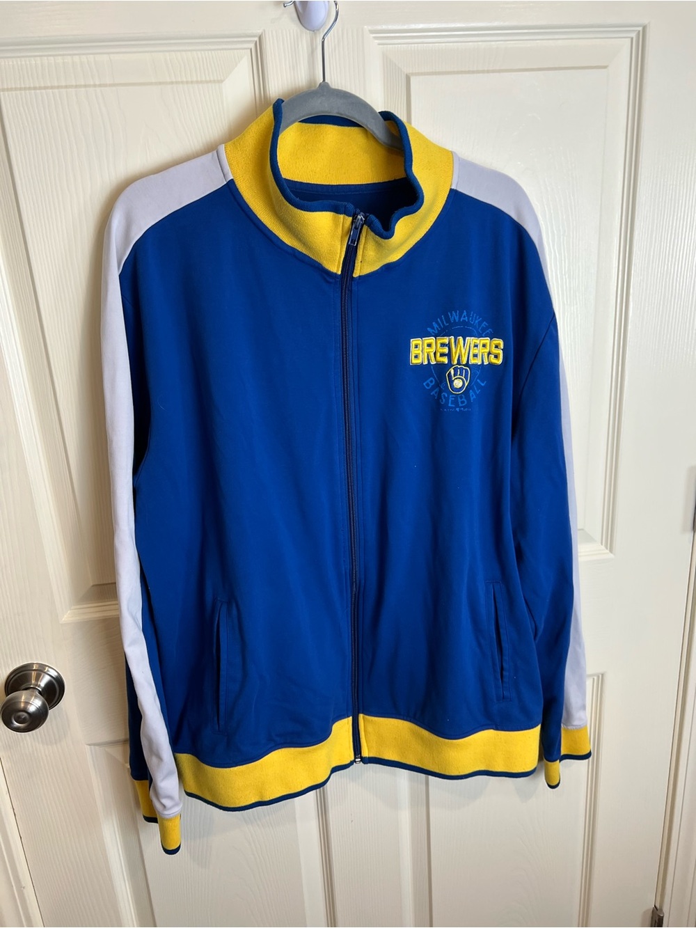 New era Milwaukee Brewers Blue & Yellow Track Jacket XL
